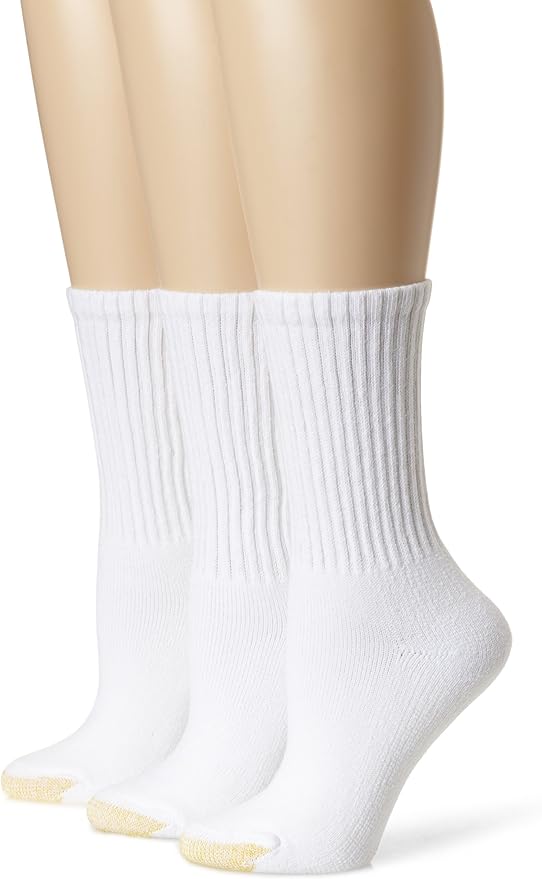Gold Toe Womens NonBinding Extended Size Rib Crew Sock 3Pack Socks & Hosiery Clothing, Shoes