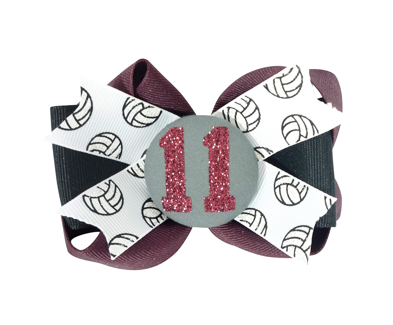 Maroon Burgundy/Black or Choose Colors Volleyball Glitter