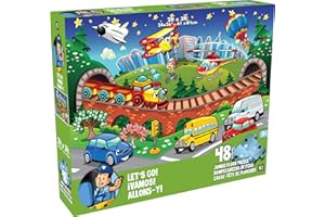 Let's Go, Jumbo Educational Floor Puzzle - 48 Piece 36x24 inch Transportation Jigsaw by KI Puzzles,02540-TB