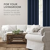 Deconovo Blackout Curtain 1 Panel Navy Blue Thermal Insulated W55 x L102 in view 3