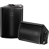 Herdio 4 Inches Passive Outdoor Speakers with 200Watt Powerful Bass Expansive Stereo Sound Coverage All-Weather Durability (Pair, Black)