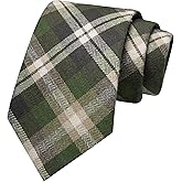 RBOCOTT 3.15“ Cotton Tie Plaid Striped Business Wedding Necktie for Men(8cm)
