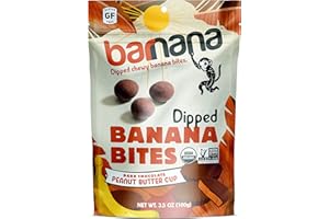 Barnana Organic Peanut Butter Cup Chewy Banana Bites, 3.5 Ounce Bag