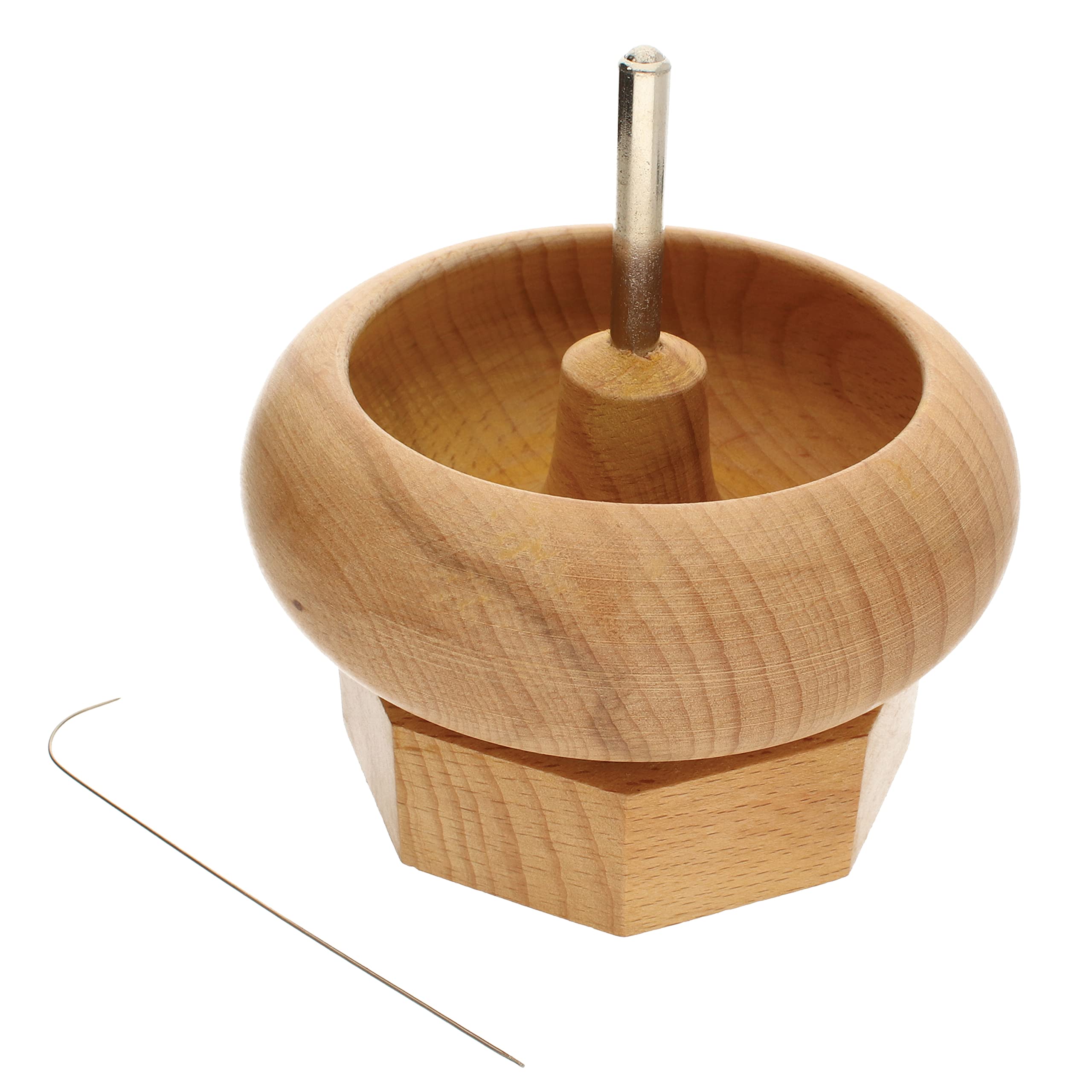 The Beadsmith Spin & String Mini – Bead Stringing Wooden Spinning Wheel with Needle –3.75” high,4” Diameter – Quickly & Efficiently String Seed Beads for Jewelry, Fringe & DIY Arts & Crafts Projects