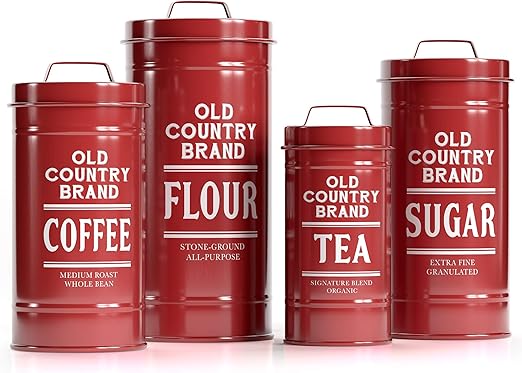 rustic tea coffee sugar canisters