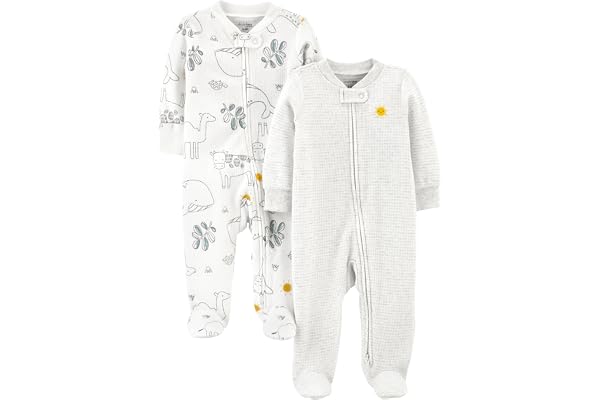 Simple Joys by Carter's Baby-Boys 2-Pack 2-Way Zip Thermal Footed Sleep and PlayBaby and Toddler Sleepers
