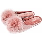 BCTEX COLL Women's Cozy Velvet Memory Foam House Slipper, Ladies Fuzzy Bedroom Slipper Non-slip Sole