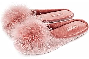 BCTEX COLL Women's Cozy Velvet Memory Foam House Slipper, Ladies Fuzzy Bedroom Slipper Non-slip Sole