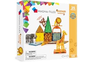 MAGNA-TILES Safari Animals 25-Piece Magnetic Construction Set, The ORIGINAL Magnetic Building Brand