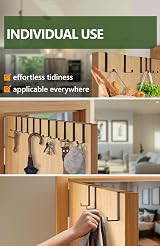 4smile Over Door Hook Set of 10 Black Hangers Leaf Depth 1.4in & 1.6in view 4