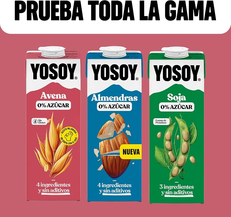 Bebida Vegetal de Almendras Sin Azúcar, pack de 6 x 1L