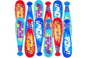 ArtCreativity 20 Inch Pow Inflatable Baseball Bats (Pack of 12) Baseball Goodie Bags Favors, Superhero Birthday Boy Party Favors, Carnival Party Prizes, Toddler Outdoor Toys, Fun Summer Toys for Kids