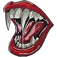 Wikineon Iron On Patch, Vampire Lips & Fangs Patch, Cute Funny Embroidered Badge Iron/Sew on Applique Repair Patch, DIY Accessories for Clothes Jeans Backpacks Jackets Pants Hats Vest