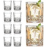 Gencywe Crystal Whiskey Glasses Set of 8(Buy 6, get 2 Free), 11 OZ Old Fashioned Whiskey Glasses, Bourbon Cocktail Rocks Glasses, Clear Bar Glasses for Drinking Scotch Vodka Tequila Rum Gift for Men