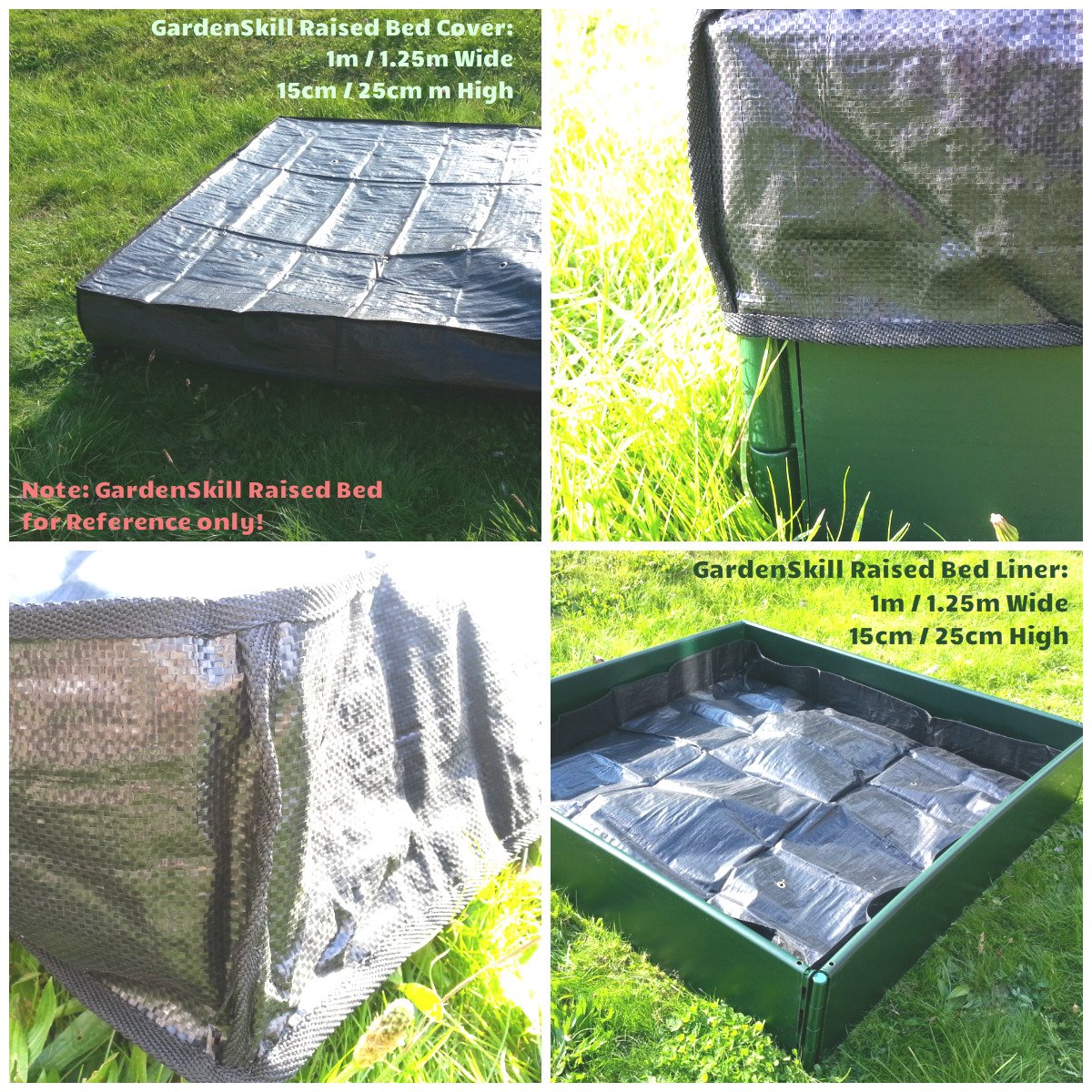GardenSkill 2in1 Raised Bed Liner / Cover (25cm High x 1m Long x 1m