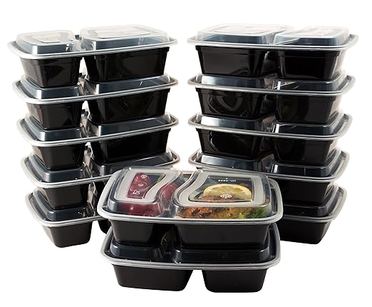 Bento almuerzo cajas con tapas - 2 compartimento para microondas ...