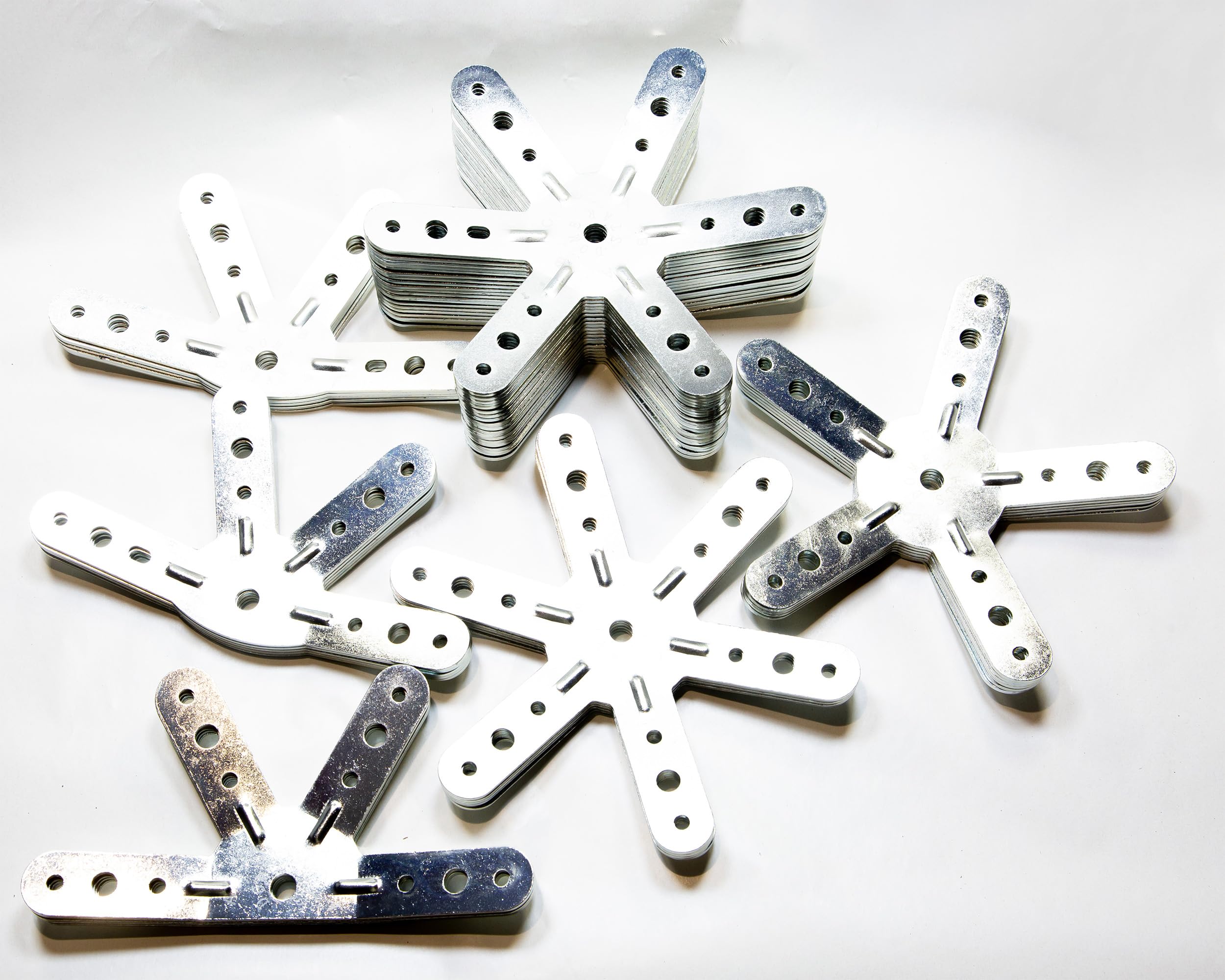 Connectors, geodesic dome, 3 V, 3/8: Set of 46 connectors, metal, galvanised steel, for greenhouse, workshop, garden shed, chicken coop, mosquito net