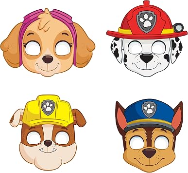 Amazon Com Paw Patrol Party Masks Assorted 8ct Toys Games