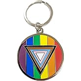 Applicable Pun Safe Space Progress Pride Flag LGBTQ POC Transgender Flag - 1.75 inch Enamel Keychain with Keyring