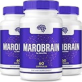 (3 Pack) Marobrain – Official Maro Brain Memory Supplement | Premium Formula with Natural Ingredients for Focus, Sharpness & Clear Thinking | Easy-to-Take Pills for Everyday Support (180 Capsules)