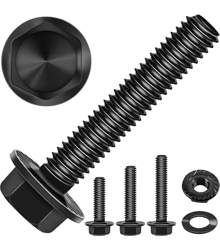 MewuDecor M8-1.25 x 16mm Flanged Hex Head Bolts Flange Hexagon