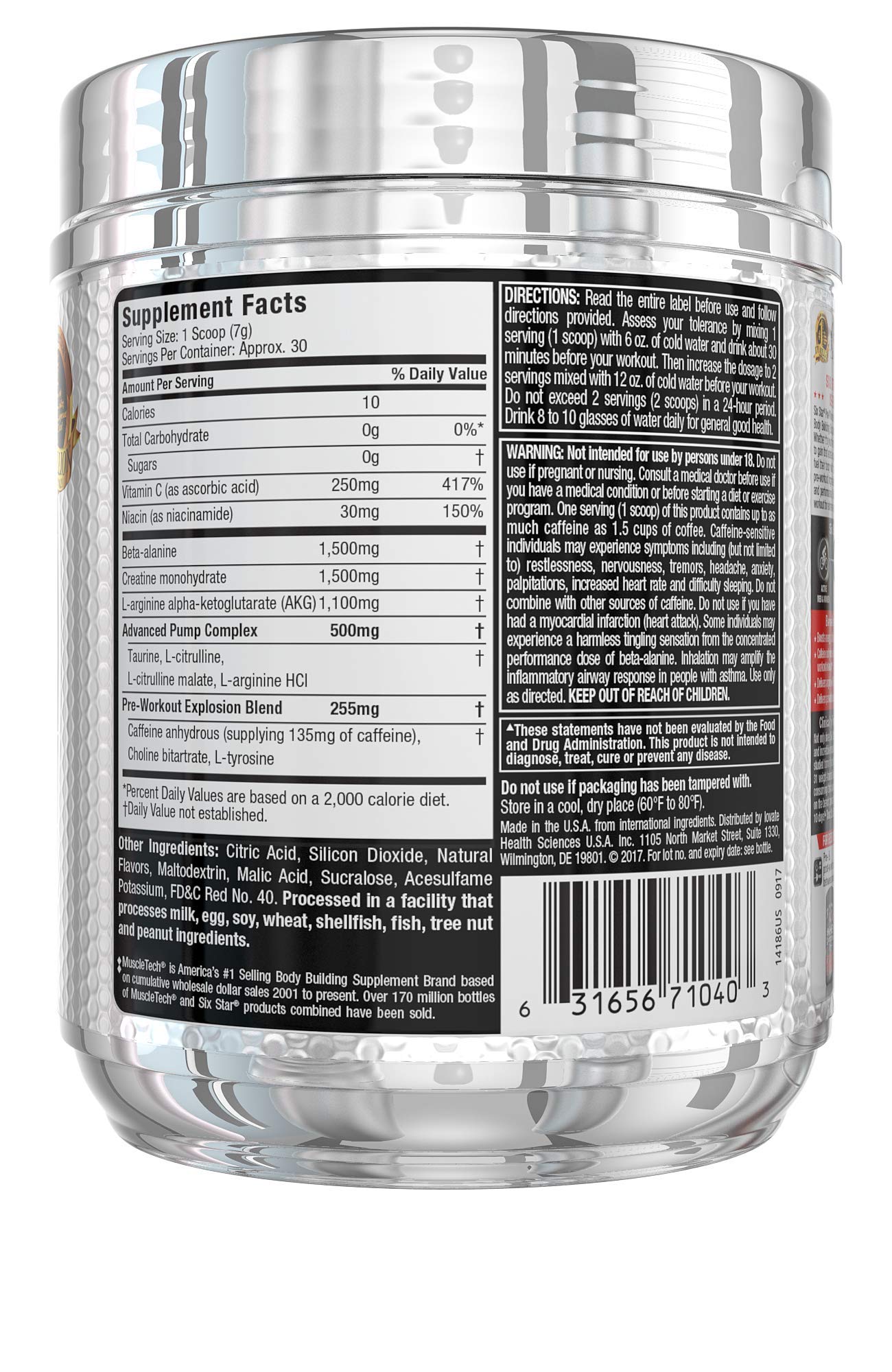 Six Star Pre Workout PreWorkout Explosion | Pre Workout Powder for Men & Women | PreWorkout Energy Powder Drink Mix | Sports Nutrition Pre-Workout Products | Pink Lemonade (30 Servings)