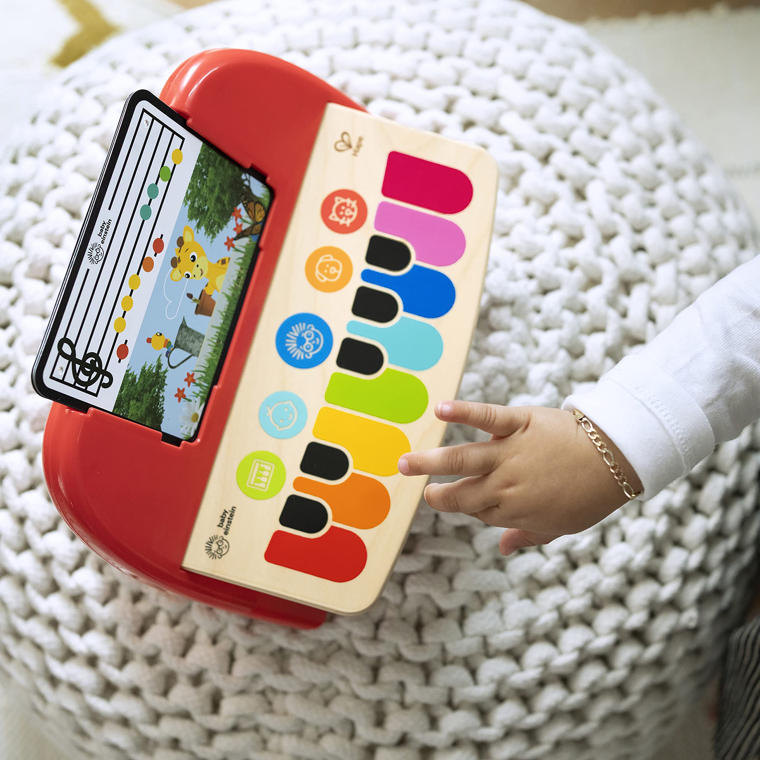 Baby Einstein Cal’s First Melodies Magic Touch Wooden Piano Musical Baby Toy, Ages 6-36 Months