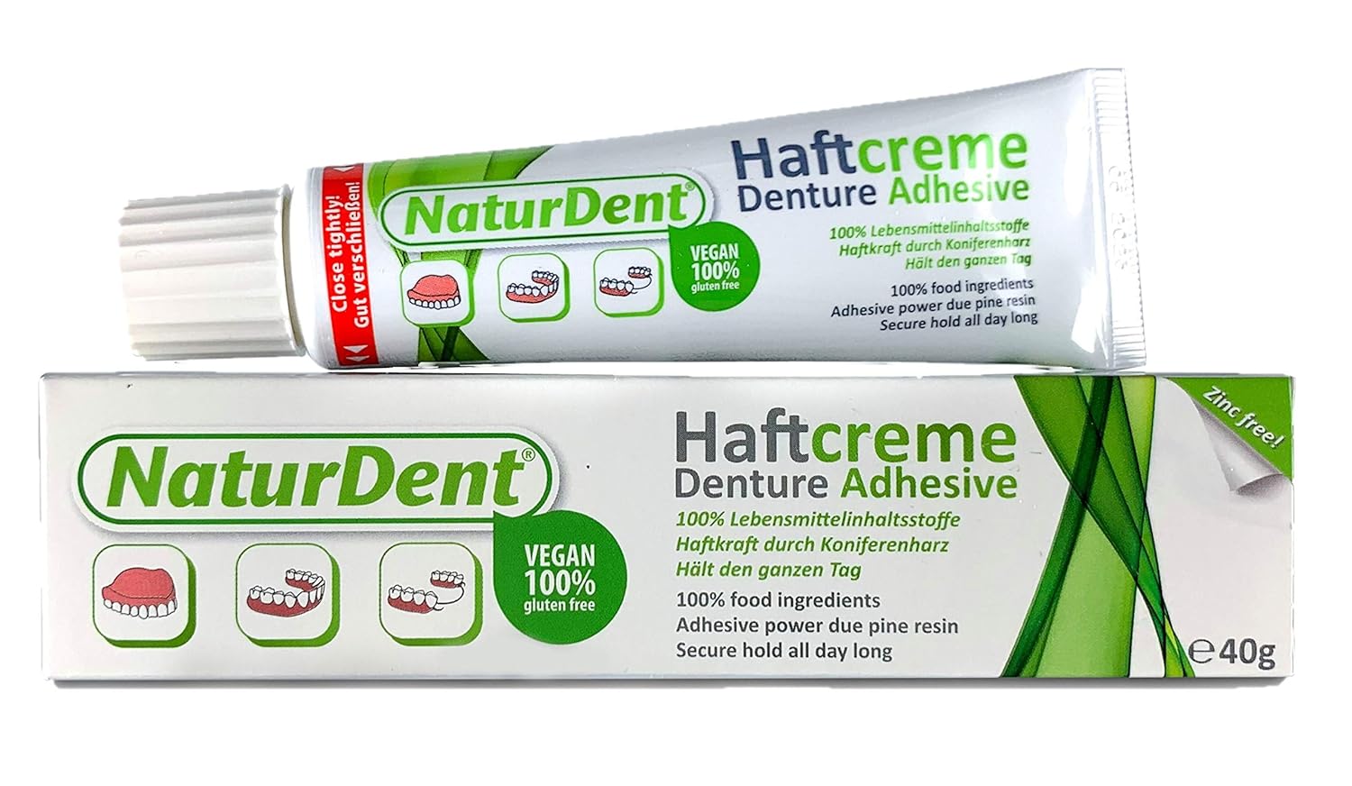 Natural Strong Waterproof Denture Adhesive | Holds Dentures Longer and Stronger | NO Yucky Taste NO Zinc NO Paraben | Smile and Eat with Confidence Great Present for Anyone with Full Partial Dentures : Beauty