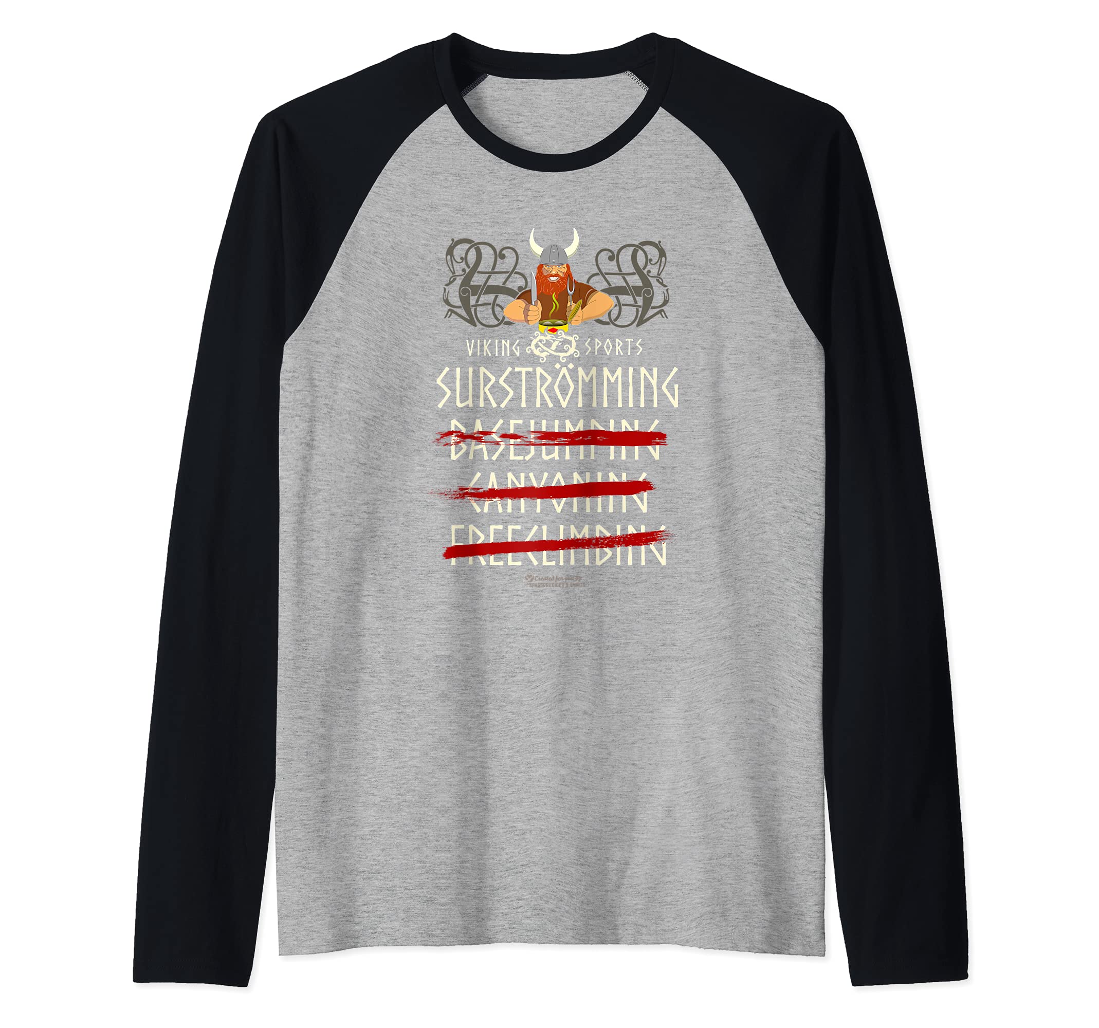Surströmming - Extreme Sport for Vikings Cool surströmming Raglan Baseball Tee