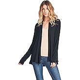 Women Casual Open Front Long Sleeve Lightweight Softest Viscose Made from Bamboo Cardigan