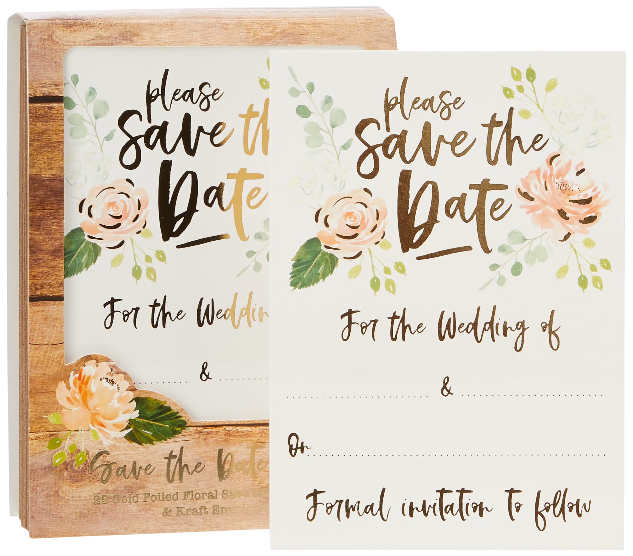 SAVE THE DATE & ENVELOPES (PACK OF 25) 105x148mm