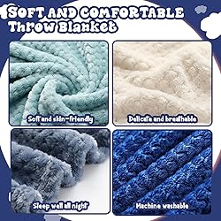 Newwiee 4 Pcs Flanne Fleece Throw Blanket for Bed