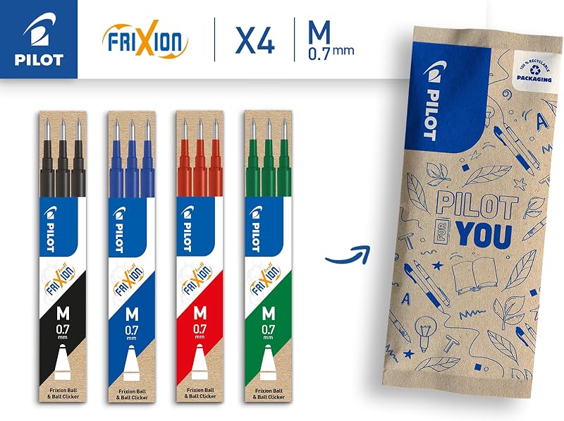 - 12 Ricariche FriXion Ball - Cancellabile - Multicolore