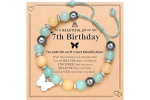 UNGENT THEM 4-16 Year Old Girls Birthday Gifts, Natural Stone Butterfly Bracelet for Daughter Granddaughter Niece