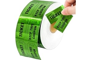 ceiba tree 1000 Raffle Tickets Double Roll Metallic Green Foil Ticket for Events Carnivals Entry Class Reward Prizes Christmas Happy Holidays Supplies