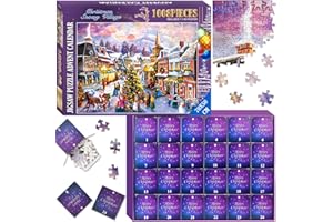 pozemu Puzzle Advent Calendar 2025 Christmas Jigsaw Puzzle 1008 Pcs Christmas Countdown Calendar for Adults Kids