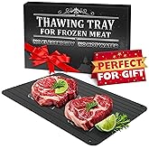 Quick Defrosting Tray for Frozen Meat, Fish, and Vegetables – 11.6" x 8.2" Non-Electric Aluminum Meat Defrosting Tray, Non-St