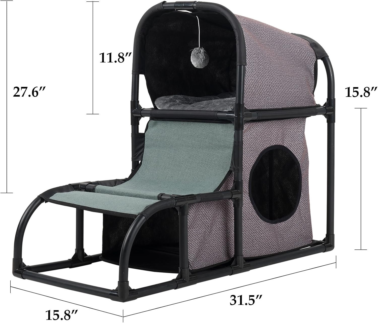 CO-Z 4 in 1 Multi-Functional Cat Tree Condo Furniture, Super Stable Cat Tower House, Combined with Cat Bed, Cat Climber, Peek Holes, Scratching Post & Dangling Toy : Pet Supplies