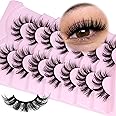 Manga Lashes 20MM Long Faux Mink Lashes Wispy Fake Eyelashes Fairy Fake Lashes Pack 7 Pairs Spiky Eyelashes CC Curl False Lashes Anime Eye Lashes Dramatic Lash Strips by Mavphnee