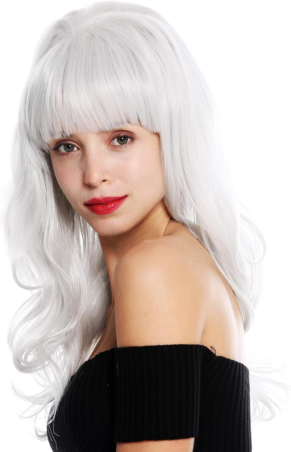 WIG ME UP - GFW3129 women's quality wig long fringe wavy light grey silvery grey, Light gray (silvergray), Länge: ca. 55 cm - Image 4