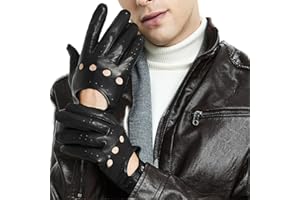 ZLUXURQ Mens Touchscreen Professional Leather Driving Gloves Unlined -Soft and Thin Italian Lambskin