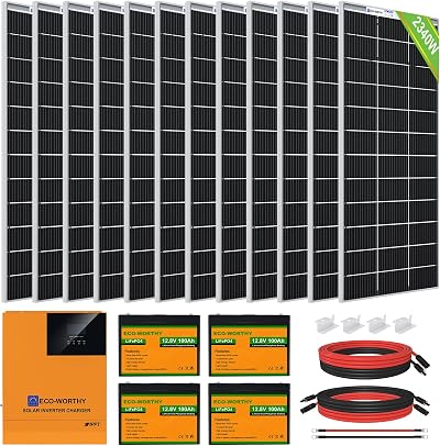 ECO-WORTHY 2400W 48V Solar Panel System Kit 12x195W Bifacial Panels 5000W