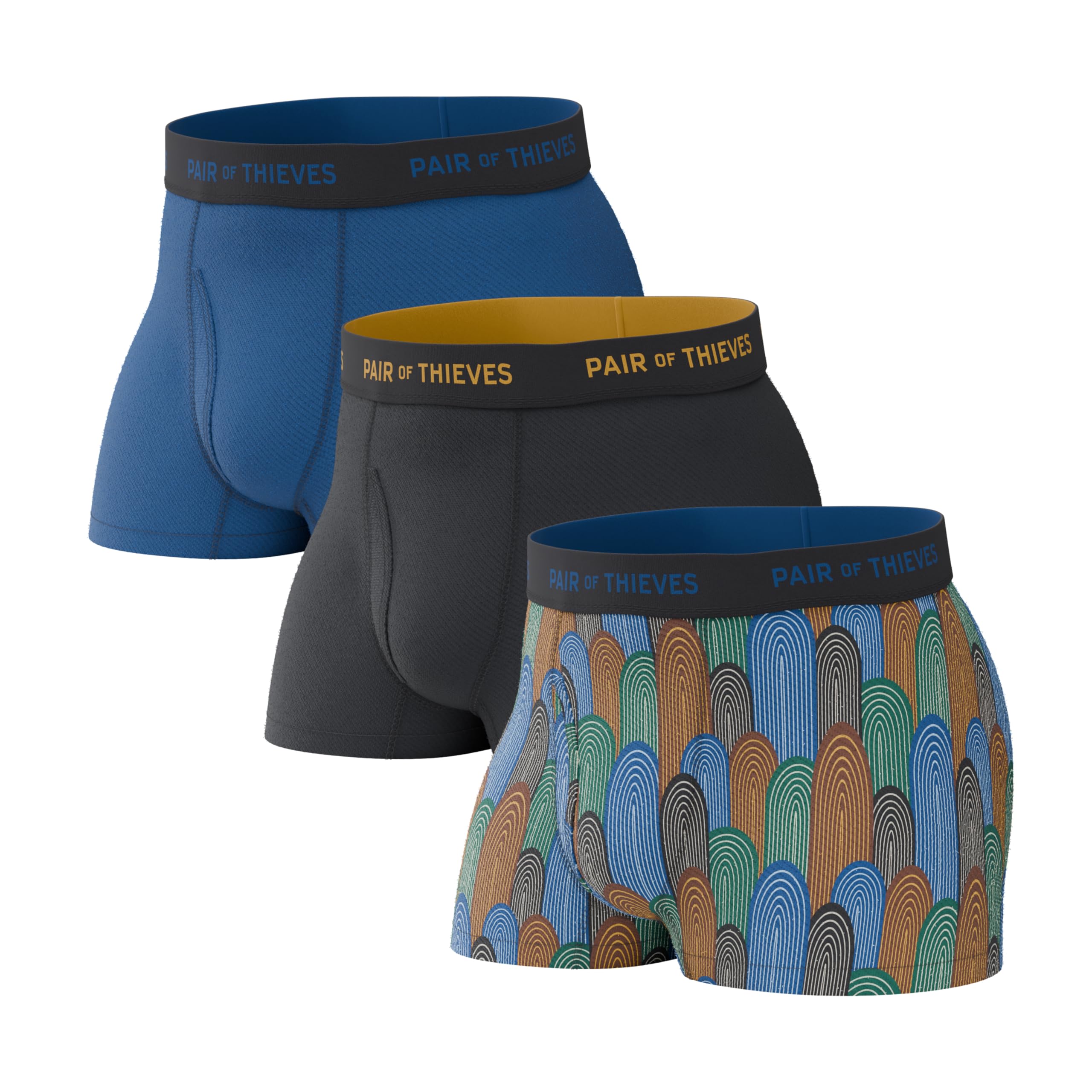 Pair of Thieves SuperFit Men’s Trunks – Breathable Mesh Cooling, Everyday Comfort, Easy-Access Fly – Blue, XX-Large Image