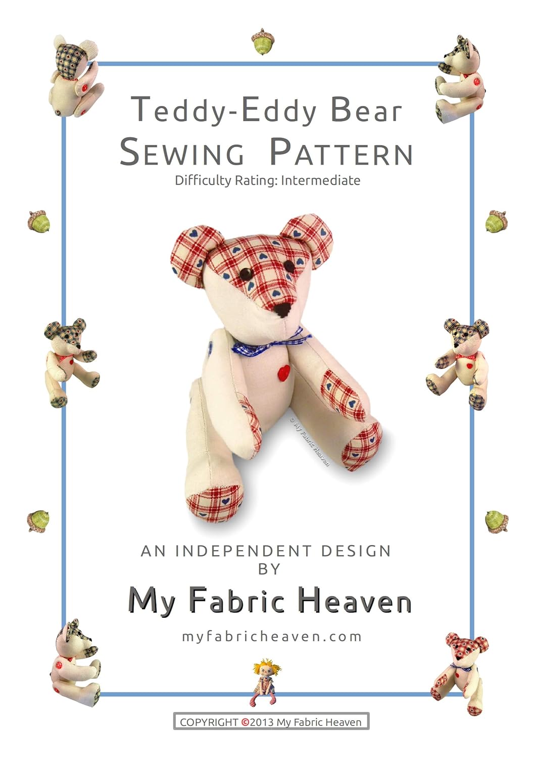 10 Inch Cute Rag Doll 9 Inch Teddy Memory Bear With Easy Tutorial Style Instructions 2 X Fabric Sewing Patterns Independent Design Sarah Rag Doll Teddy Eddy Bear Free Post