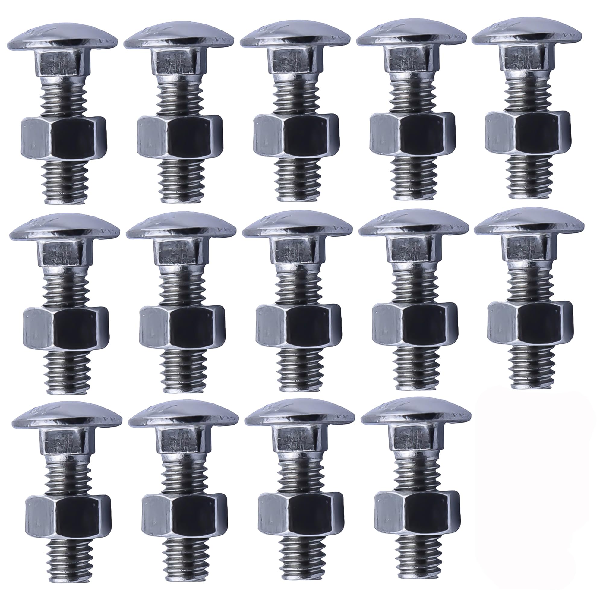 Photo 1 of 28 Pcs Stainless Bumper Bolts & Nuts Compatible with Chevrolet Chevy II El Camino Malibu Chevelle 1964-1972 (Rear Front Bumper Bolt kit Replace 4A00080-A),14 Bolts & 14 Nuts