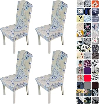 Amazon.de: Tavie Esszimmer Stuhlhussen 4 Stück Dehnbar Schonbezügen