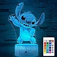 AmazerGift Stitch Gifts,Stitch Night Light for Kids, Christmas and Birthday Party Supplies for Boys/Girls, Decoration 3D Night Light, 16 Colors Change with Remote