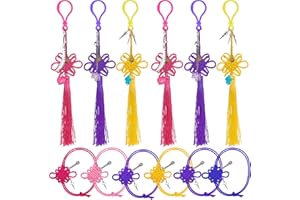 foci cozi 12PCS KPDH Merch Tassel Chinese Knot Keychain,Kpop Costume Party Favors Accessories Bracelet