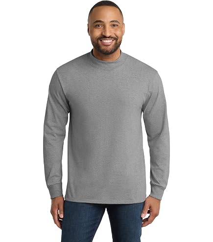 Port & Co Essential Mock Turtleneck PC61M, Navy, Medium at Amazon