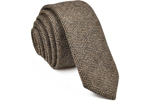 VOBOOM Mens Necktie Skinny Tie Tweed Pattern Woolen Neck Tie
